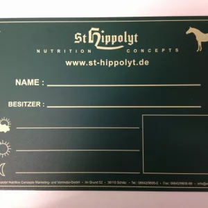 St Hippolyt Boxenschild Naamplaat
