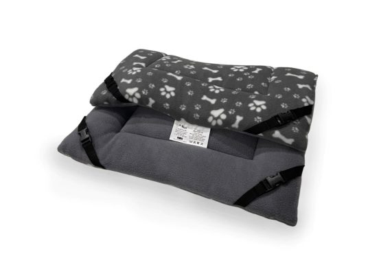 HiK9 omkeerbare Fleece deken Grijs & Poot bot print